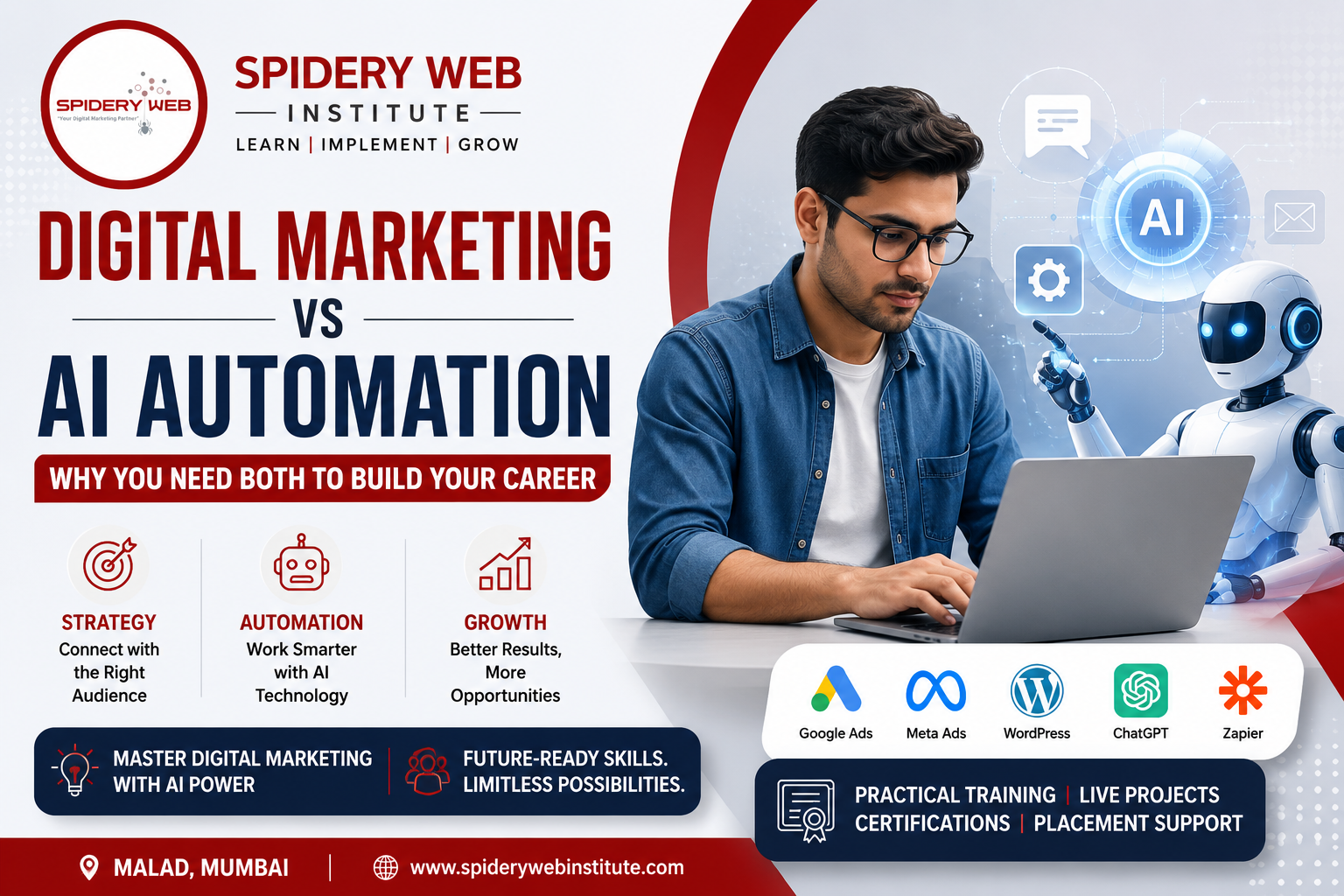Spidery Web Institute offers Best Digital Marketing Course in Malad