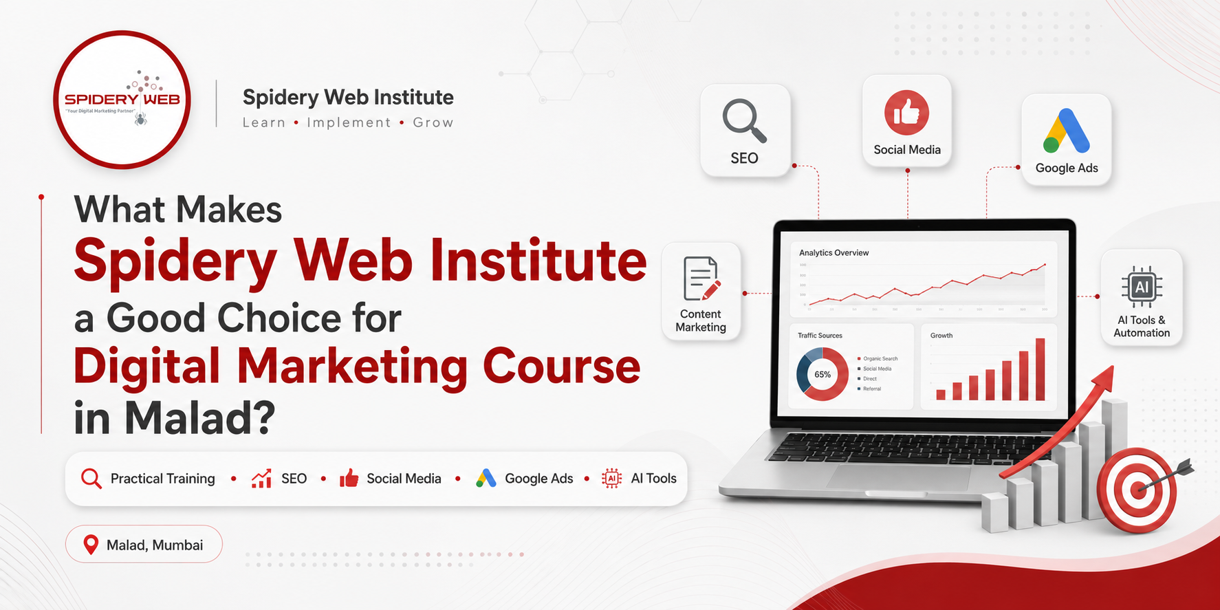 Best Digital Marketing Course in Malad | Spidery Web Institute