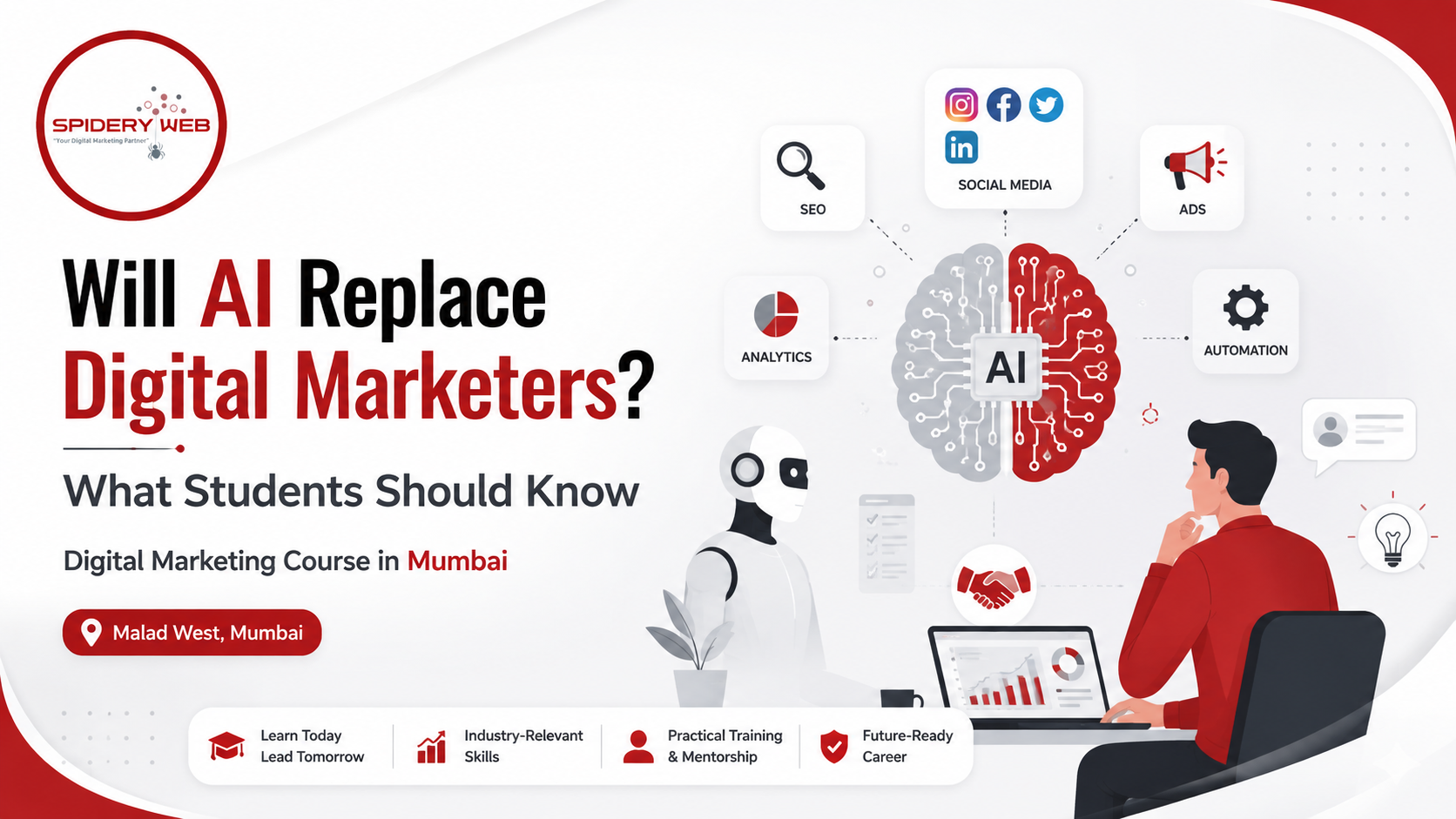 Will AI Replace Digital Marketers? What Students Should Know Before Choosing a Digital Marketing Course in Mumbai